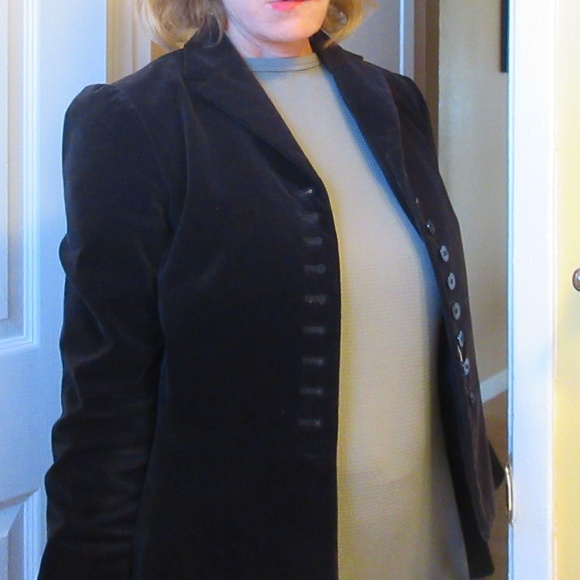 GAP Black Velvet English Style Jacket - Picture 1 of 8